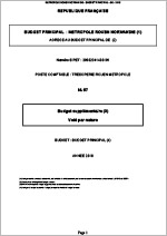 2018 - Budget supplémentaire